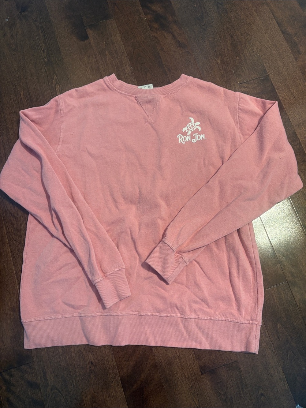 Ron Jon Pink Crewneck Sweatshirt with White Logo